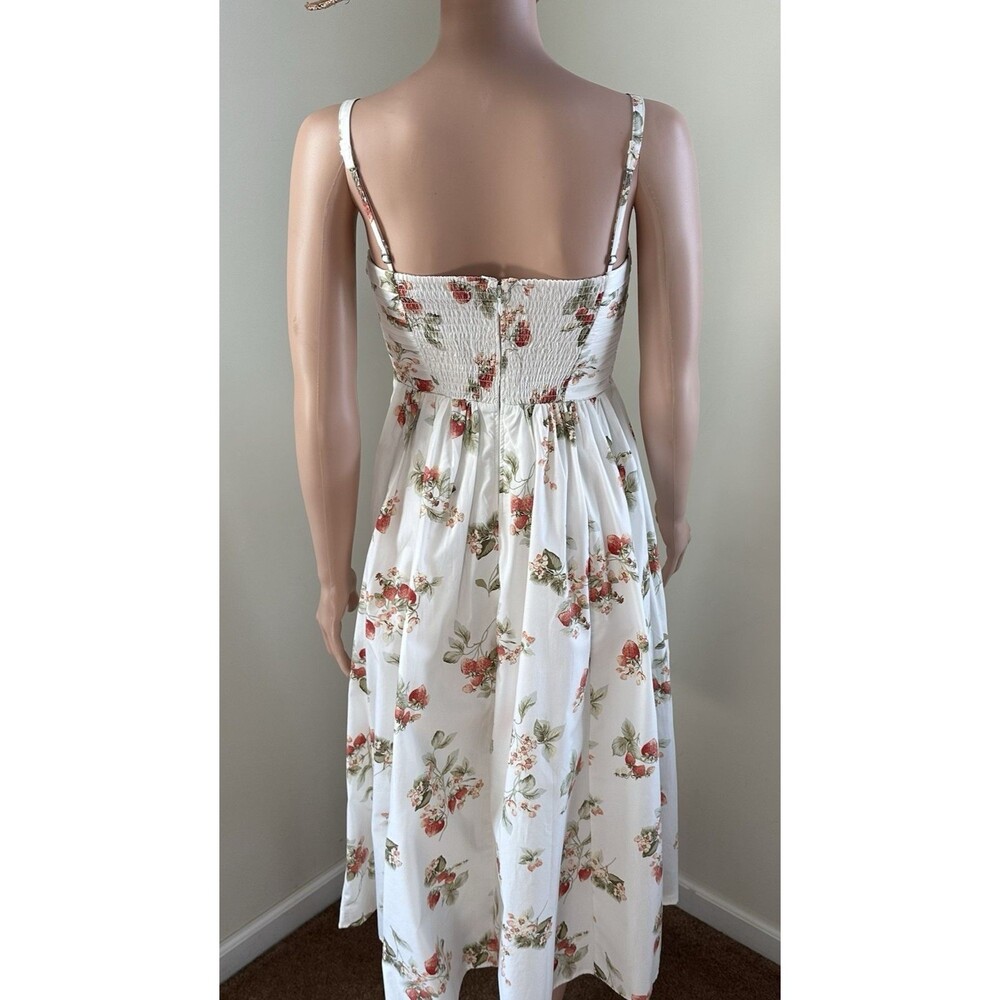 NEW Abercrombie & Fitch Women’s Emerson Poplin Midi Dress in Strawberry Print XS - Picture 4 of 16